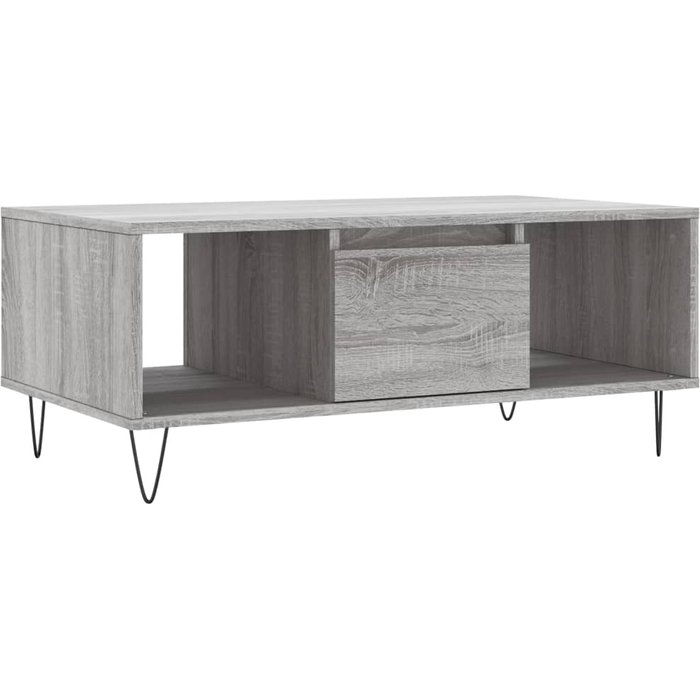 Mesa de centro madera contrachapada gris sonoma 90x50x36,5 cm