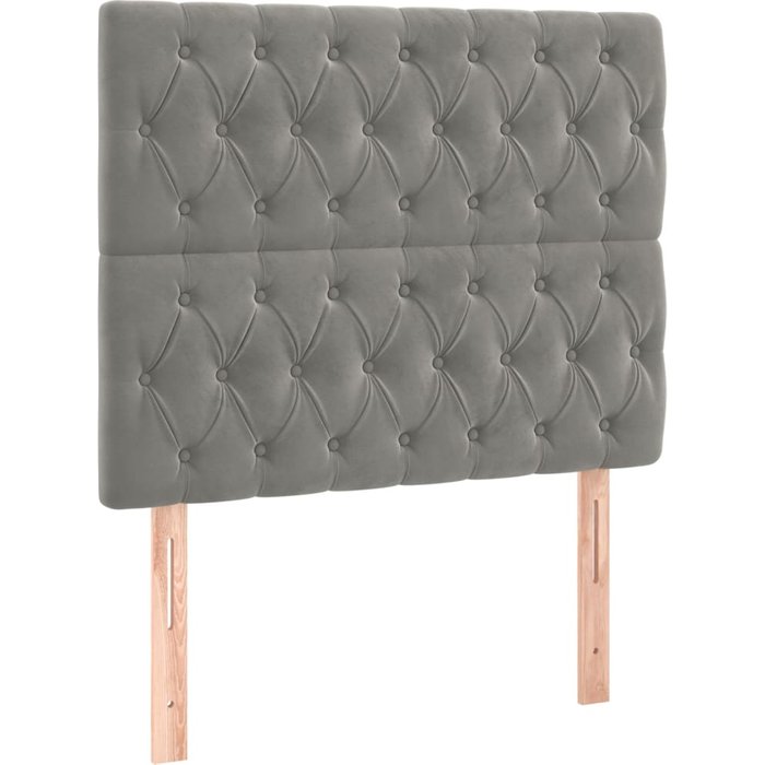 Cabecero de cama - mueble cabecero gris claro 90x7x118/128 cm terciopelo