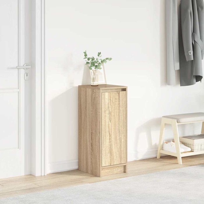 Zapatero de roble sonoma 29,5x34x76 cm madera de ingeniería