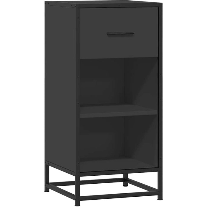 Aparador de madera de ingeniería y metal negro 35,5x35x76 cm - comfortxl