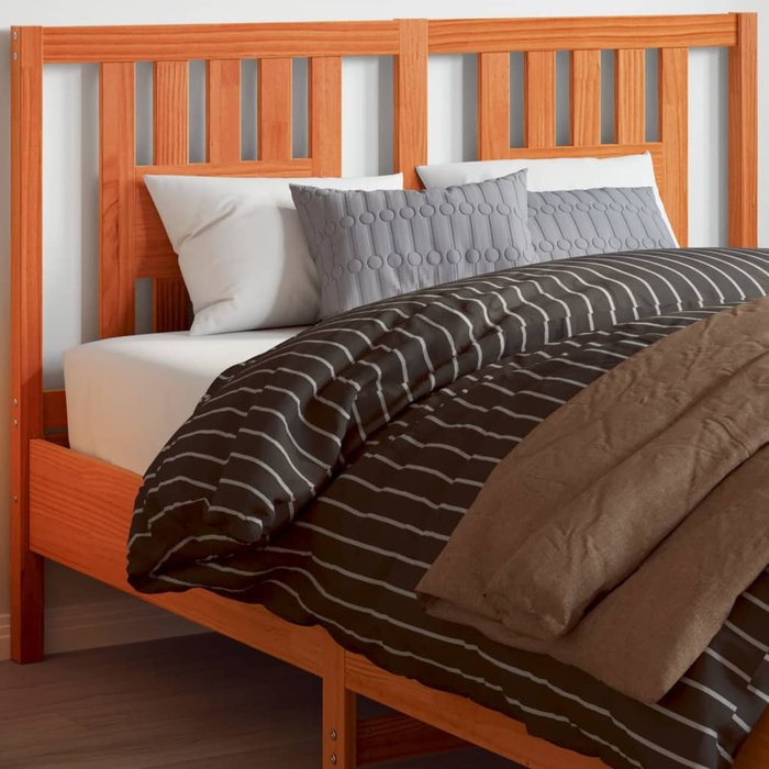 Cabecero de cama madera maciza de pino marrón cera 140 cm - comfortxl