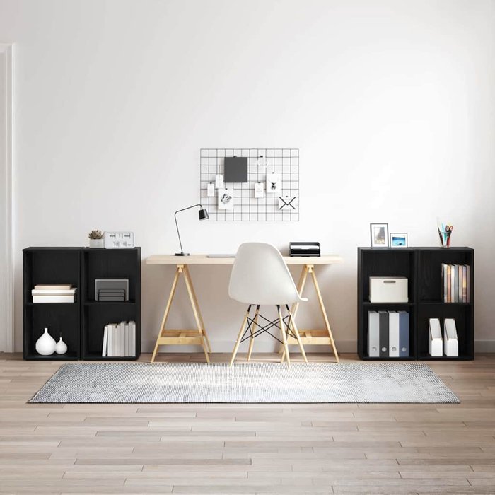 Vidaxl conjunto de mueble de tv 4 pcs roble negro 72 x 35 x 36.5 cm