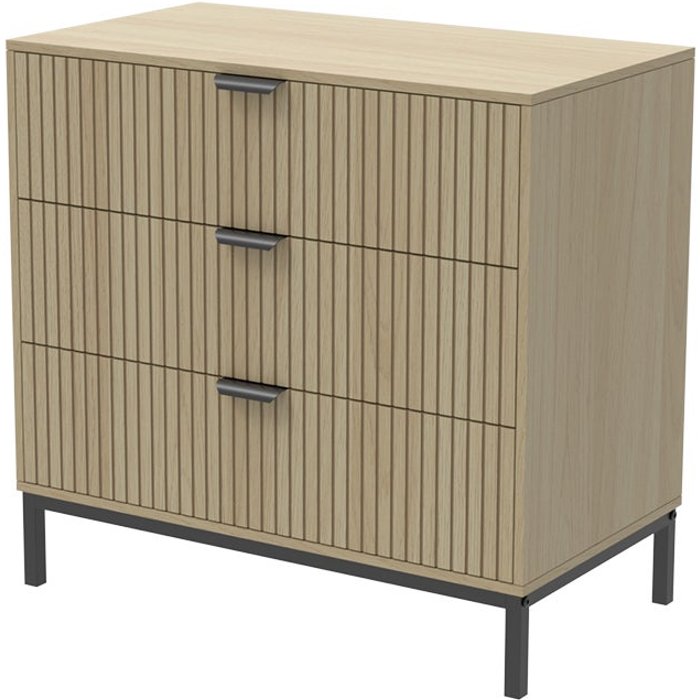 Vicco cómoda lennox, roble, 72 x 69 cm con 3 cajones