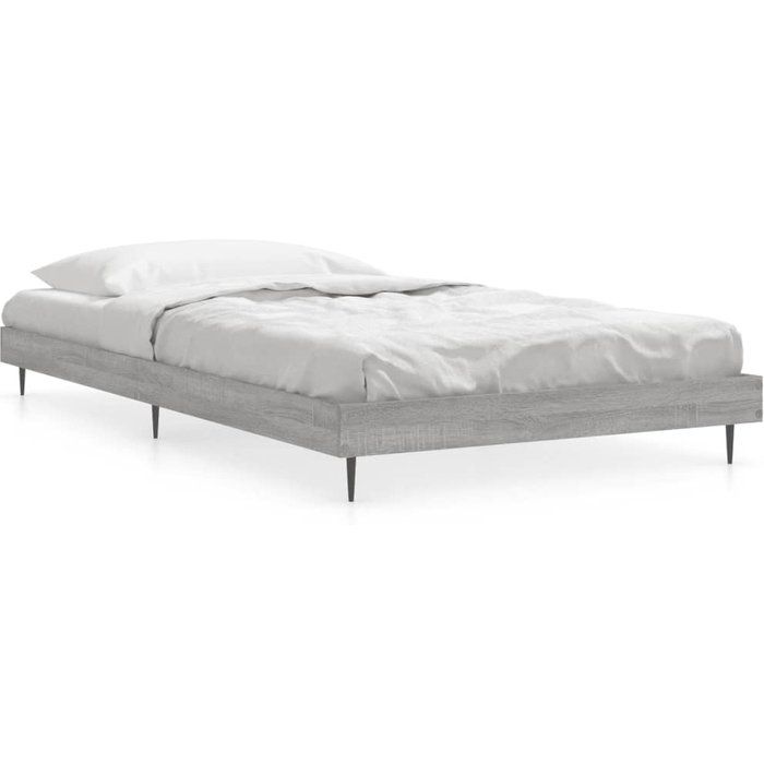 Estructura de cama madera de ingeniería gris sonoma 90x200 cm — comfortxl