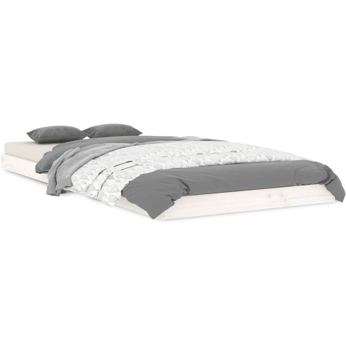 Estructura de cama madera maciza de pino blanco 90x200 cm — comfortxl