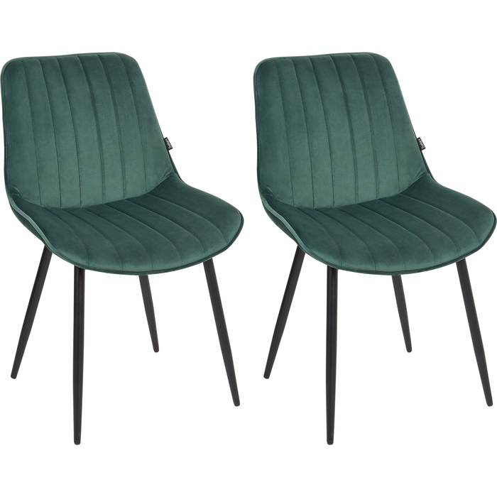 Beliani conjunto de 2 sillas de comedor dubrovnik terciopelo verde esmeralda