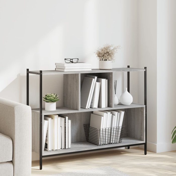 Librería sonoma gris 102x28x77,5 cm madera contrachapada