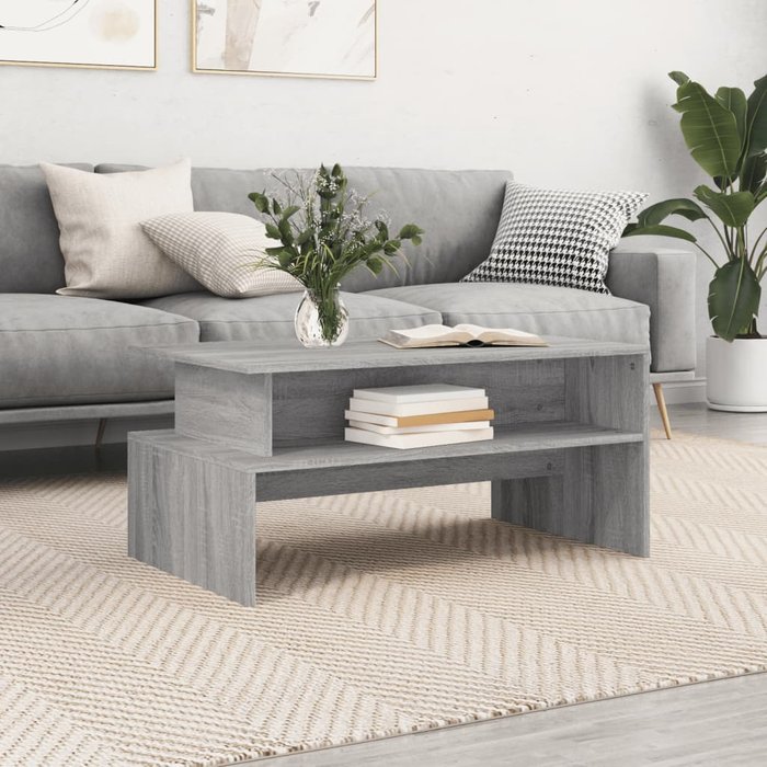 Mesa de centro sonoma gris 90x55x42,5 cm madera contrachapada