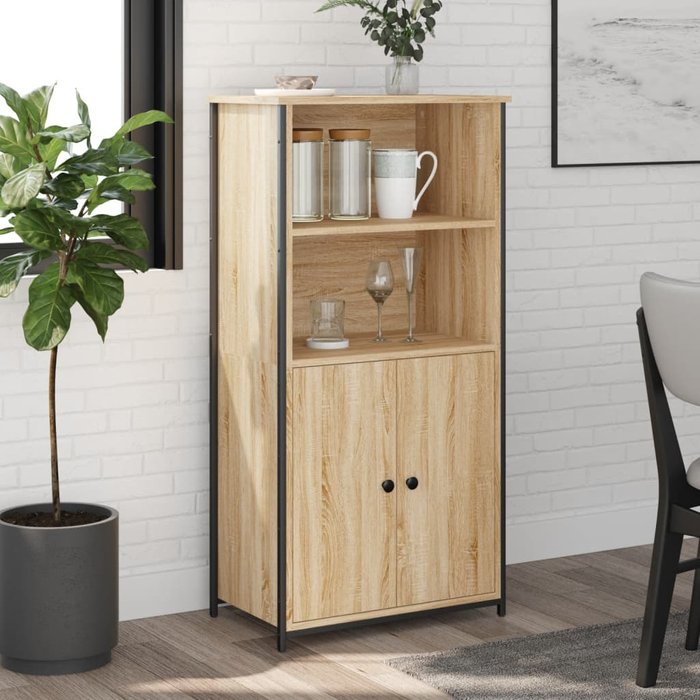 Aparador alto madera contrachapada roble sonoma 62x36x121,5 cm - comfortxl