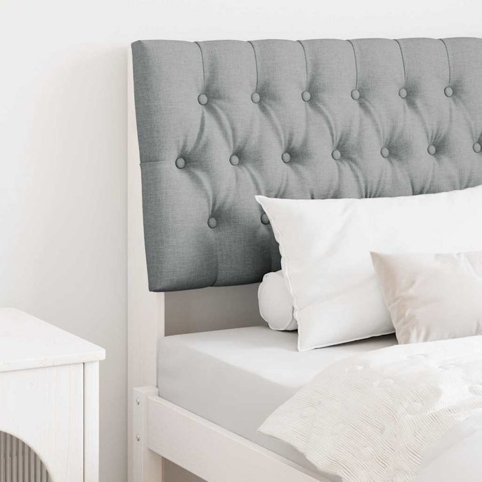 Maison exclusive - cabecero tapizado gris claro 90 cm madera de pino macizo