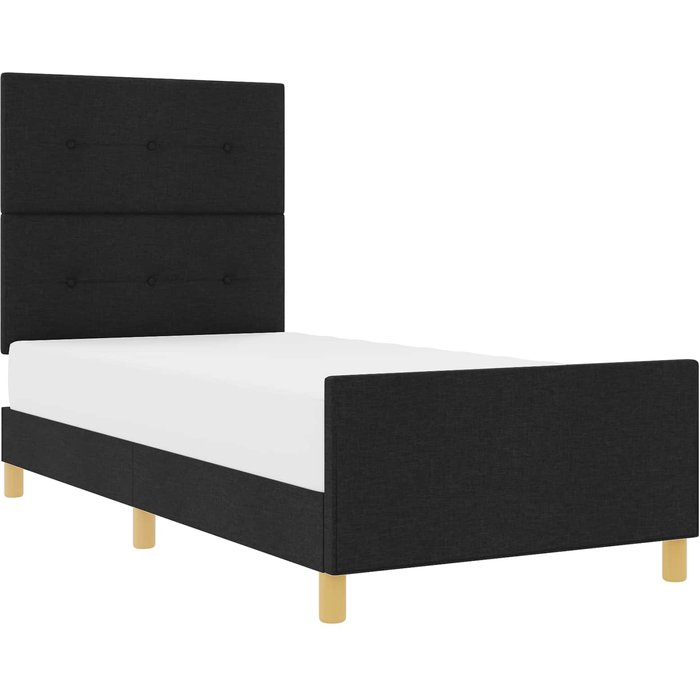 Estructura de cama con cabecera negro 90 x 200 cm tela vidaxl