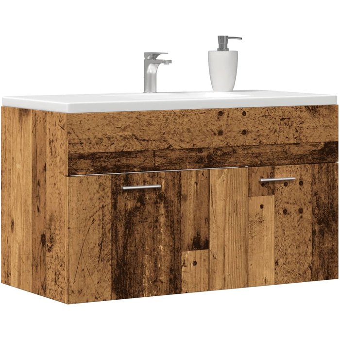 Mueble lavabo de baño madera antigua madera contrachapada