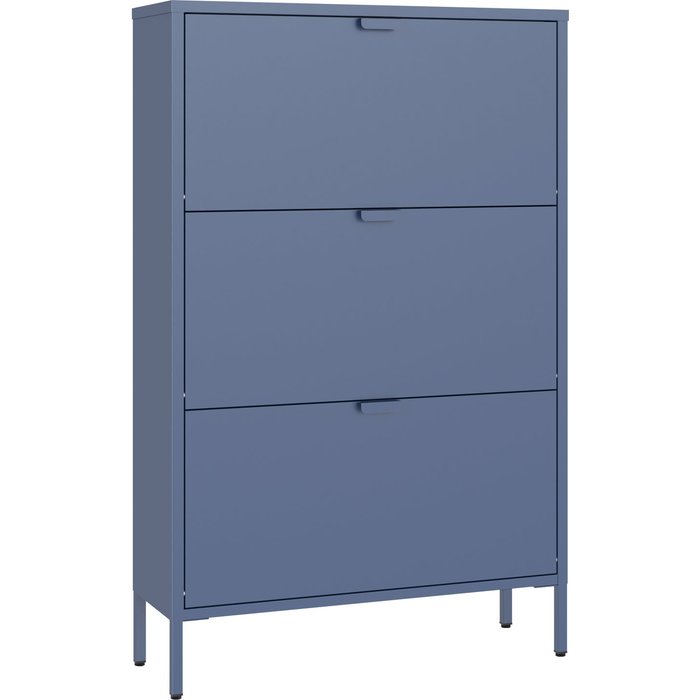 Mueble zapatero marion 3 puertas metal gris azulado