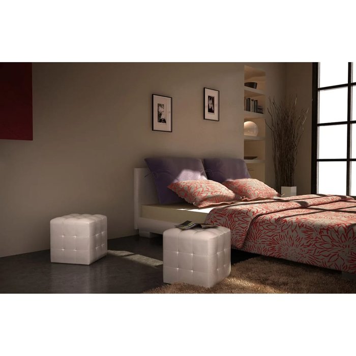 Taburetes cubo blanco