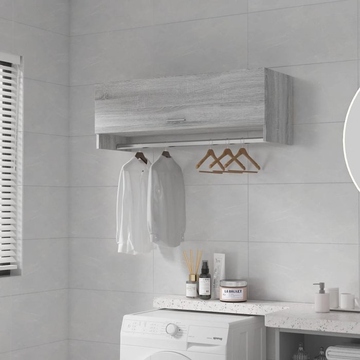 Armario sonoma gris 100x32,5x35 cm madera de ingeniería