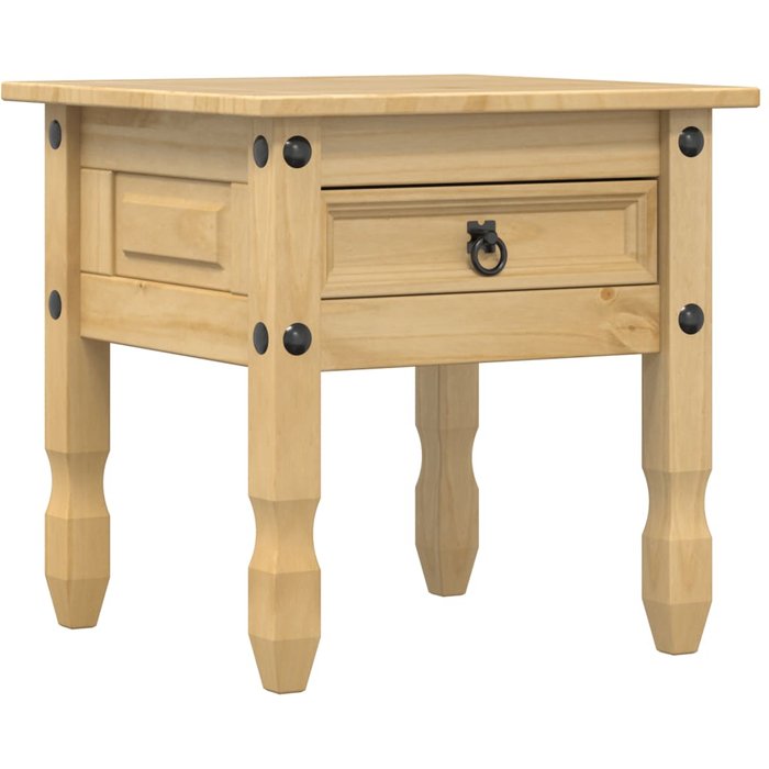 Mesa auxiliar corona madera maciza de pino 50x50x50 cm - comfortxl