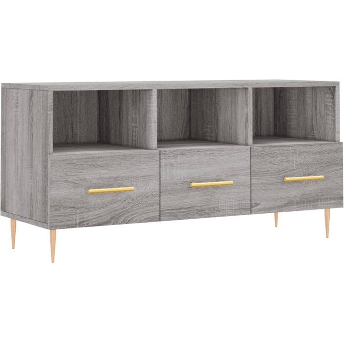 Mueble tv de madera laminada gris sonoma 102x36x50 cm - comfortxl