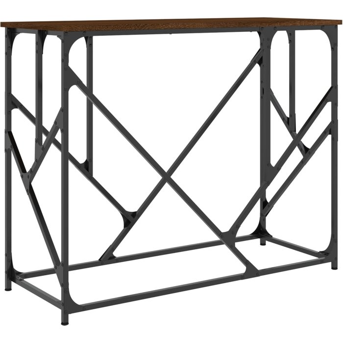 Mesa consola madera de ingeniería marrón roble 100x40x80 cm - comfortxl