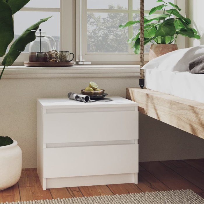 Maison exclusive - mesita de noche madera contrachapada blanco 50x39x43,5 cm