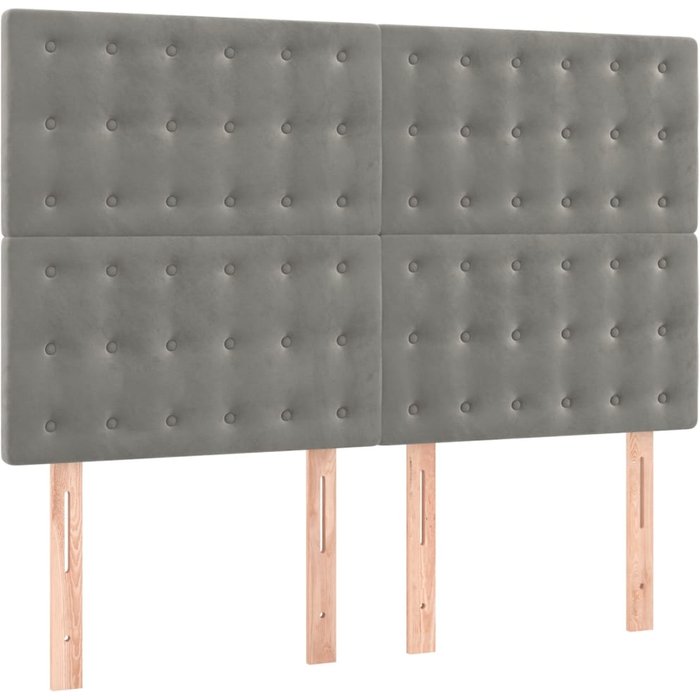 Cabecero cama - mueble cabecero gris claro 144x5x118/128 cm terciopelo