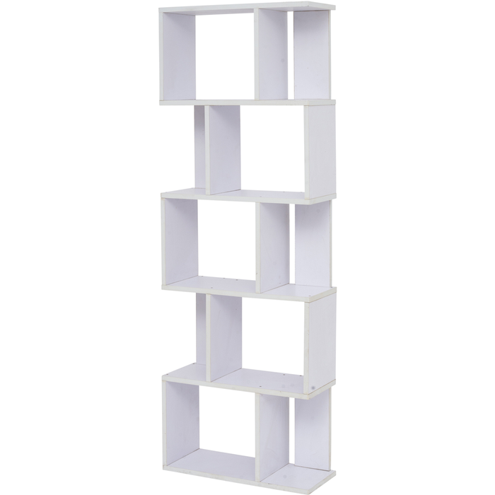 Estantería 5 estantes rebecca mobili moderno madera blanco 172,5x60x24,5