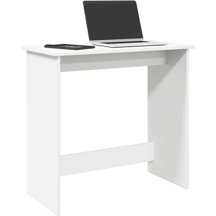 Escritorio blanco de 80x40x75 cm, madera de ingeniería.