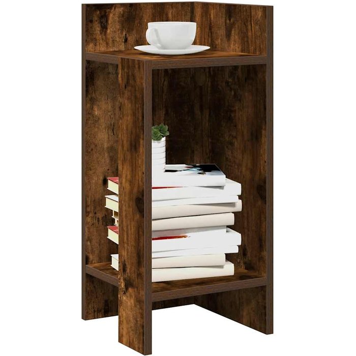 Maison exclusive - mesa auxiliar con estante roble ahumado 25,5x27x60 cm
