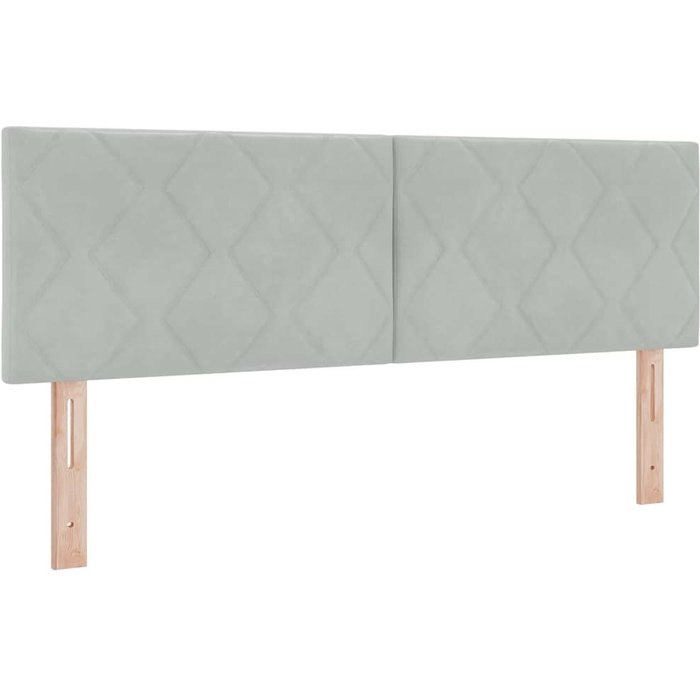 Cabecero cama - mueble cabecero led gris claro 144 cm terciopelo