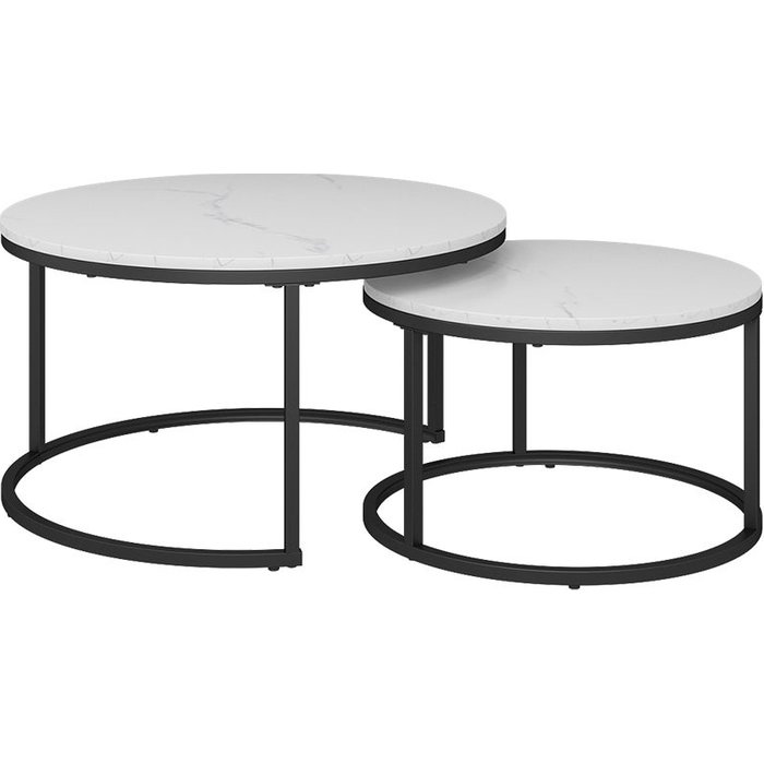 Vicco conjunto de mesas de centro montreal, blanco, 77 x 40 cm 2 partes