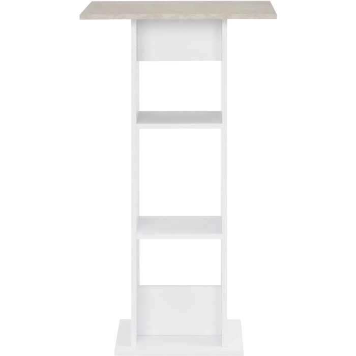 Mesa alta de bar | mesa de bistró blanco y gris hormigón 60x60x110 cm cfw635931