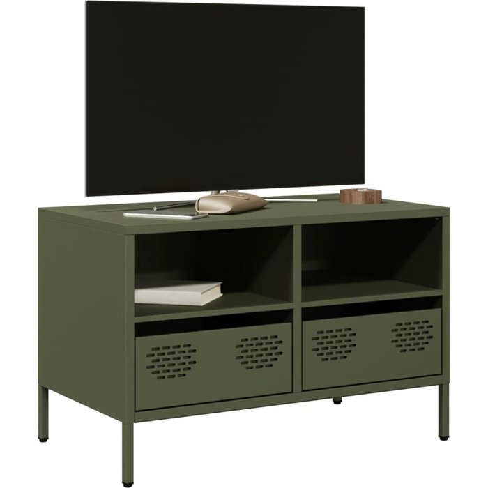 Mueble para tv acero laminado en frío verde oliva 68x39x43,5 cm vidaxl