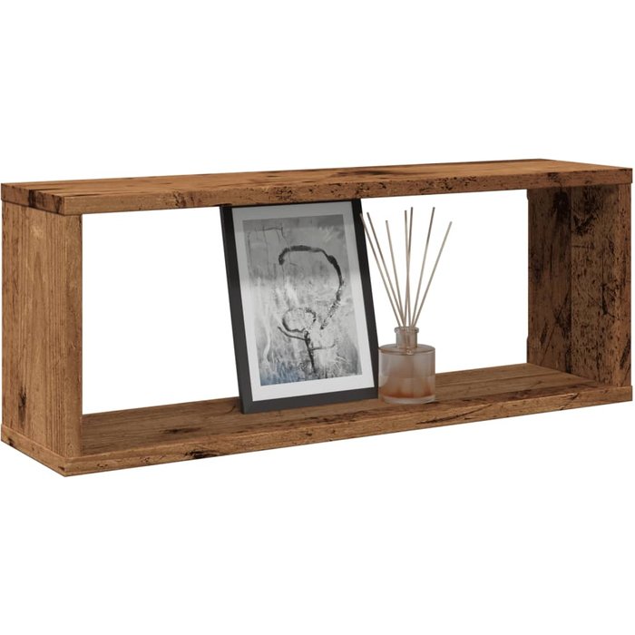 Estantes de pared cubo 6 piezas madera vieja 60x15x23 cm