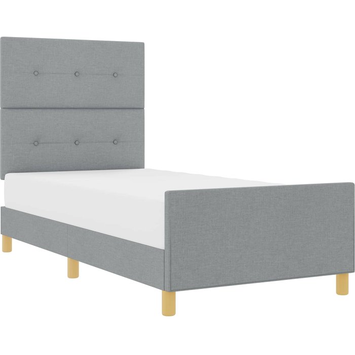Estructura de cama con cabecera gris claro 90 x 190 cm tela vidaxl