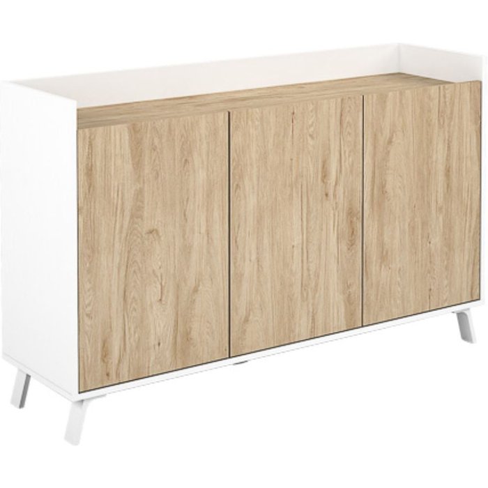 Aparador charles 3 puertas blanco/roble 87,1x140x40 cm