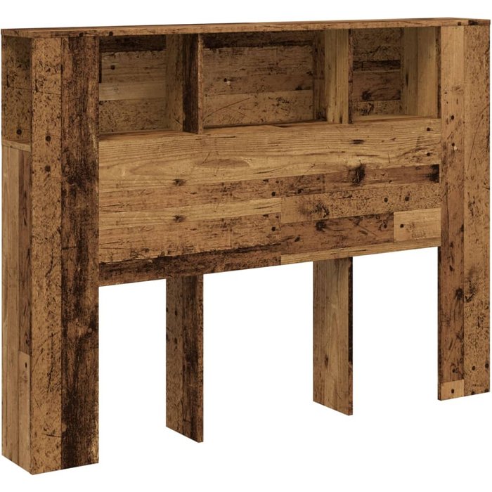 Cabecero armario madera ingeniería envejecida 140x18,5x102,5 cm - comfortxl
