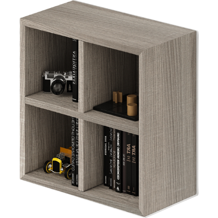 Mueble alto con 4 compartimentos abiertos color olmo al.60x60x30cm