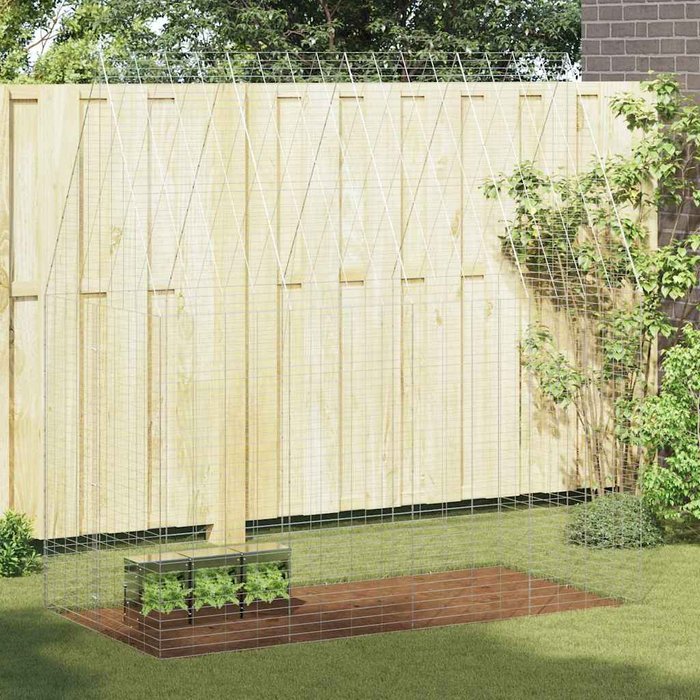 Jaula para conejos plateado 200 x 100 x 210 cm vidaxl