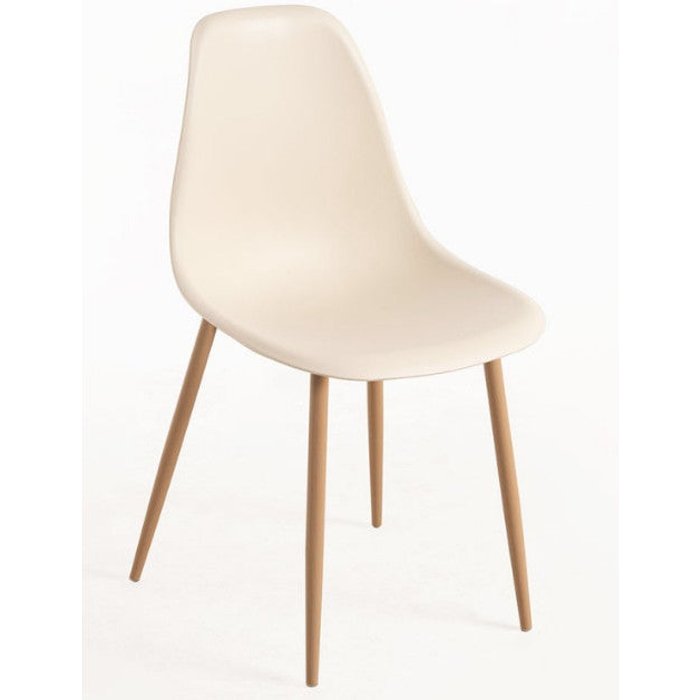 Silla kerry escandinava beige claro y natural - juego de 2