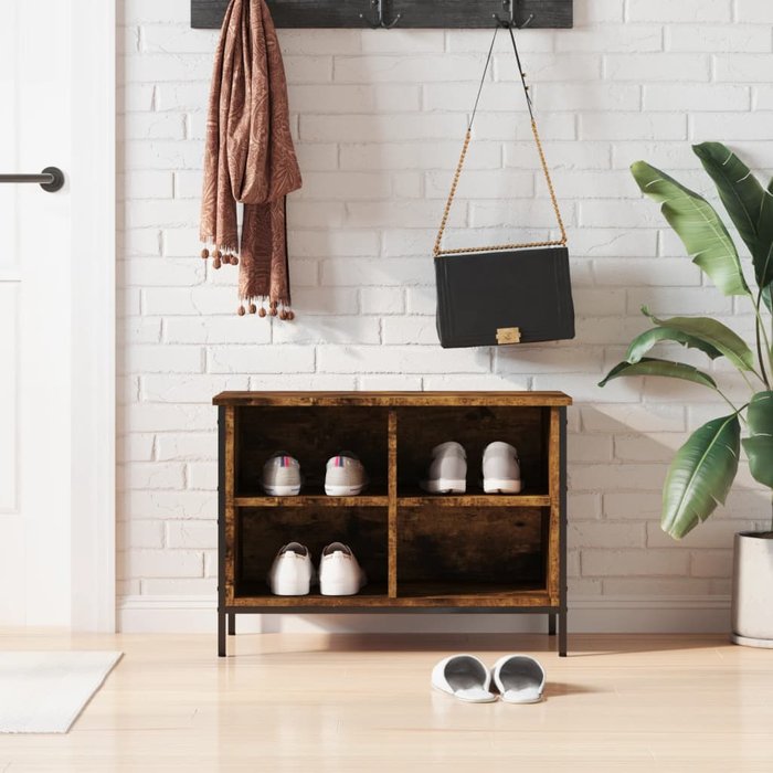 Maison exclusive - zapatero madera de ingeniería roble ahumado 69x35x50 cm