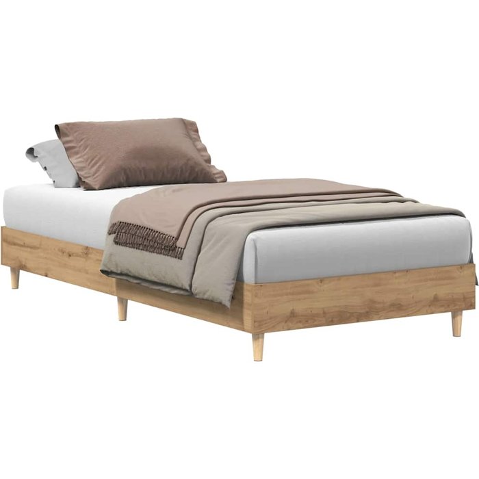 Estructura de cama sin colchón roble artesanal 90x200 cm — comfortxl