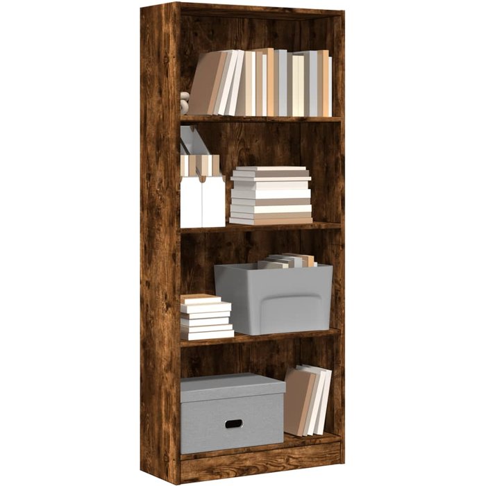 Maison exclusive - estantería madera de ingeniería roble ahumado 60x24x143 cm