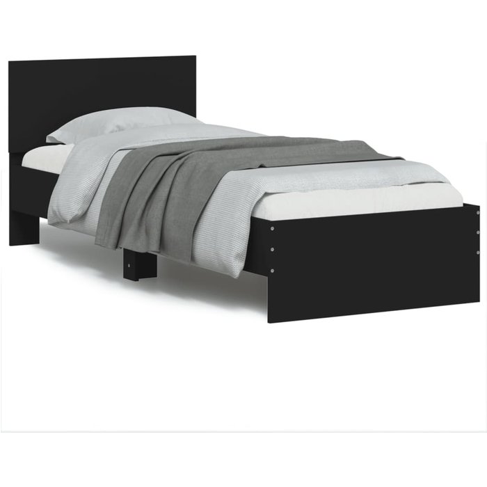 Maison exclusive - estructura de cama con cabecero y luces led negro 75x190 cm