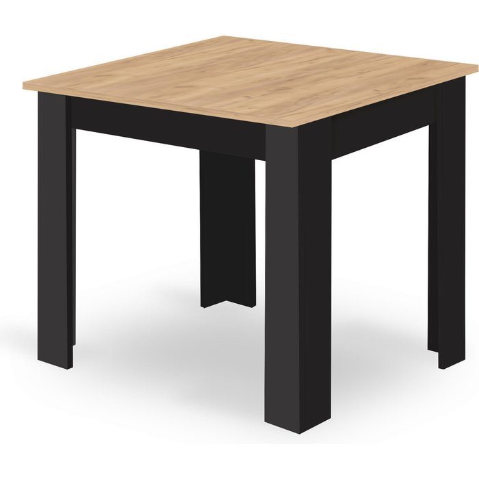 Mesa de comedor 80x80 cm, roble/negro