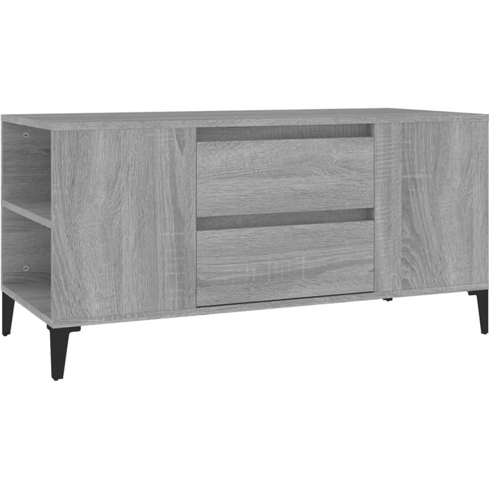Mueble de tv sonoma de contrachapado gris 102x44,5x50 cm - comfortxl