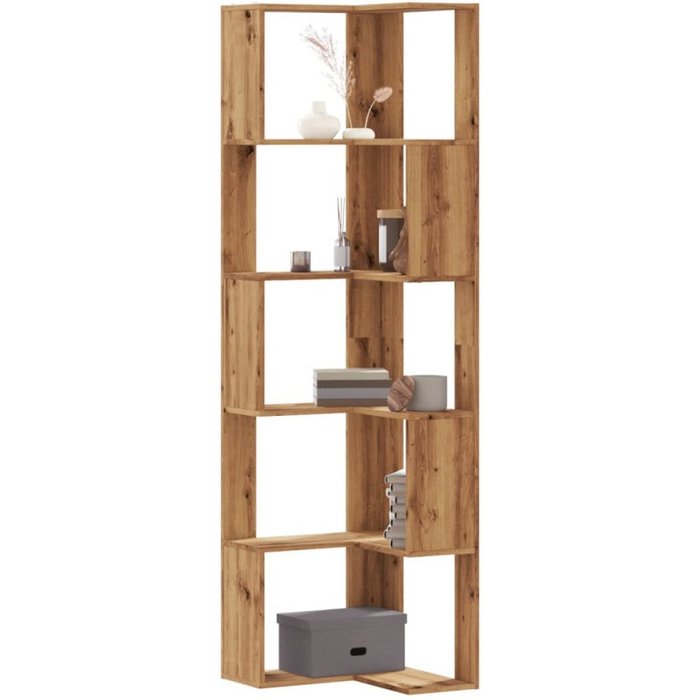 Estantería esquina 5 niveles madera roble artisan 50x50x179 cm vidaxl
