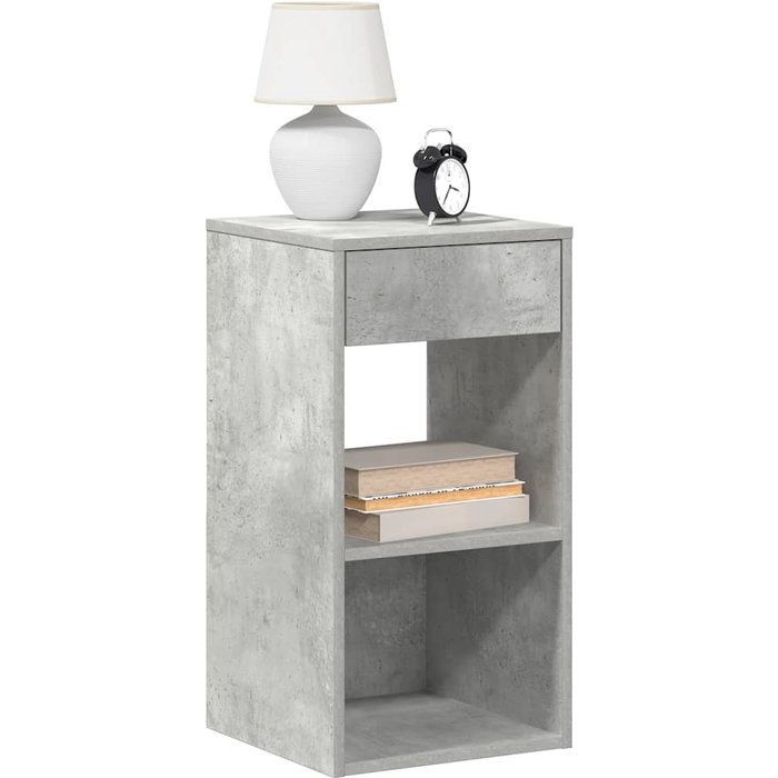 Maison exclusive - mesilla de noche con cajón gris hormigón 35x34x66,5 cm