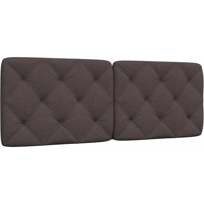 Cabecero de cama acolchado tela marrón oscuro 120 cm