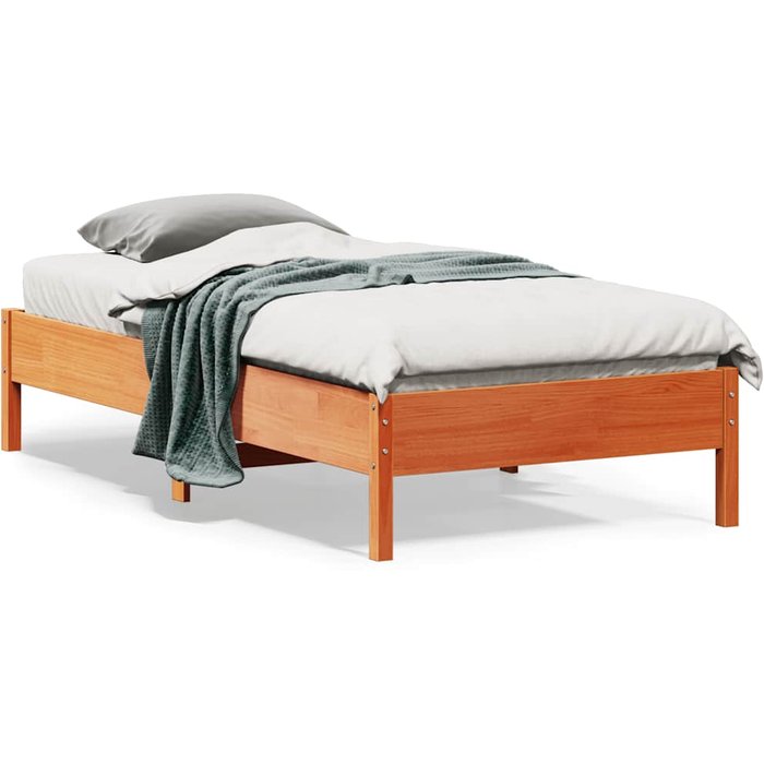 Maison exclusive - estructura de cama sin colchón madera maciza marrón 90x190 cm