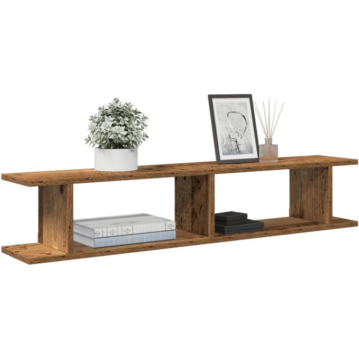 Estantes de pared 2 piezas madera vieja 105x18x20cm madera contrachapada