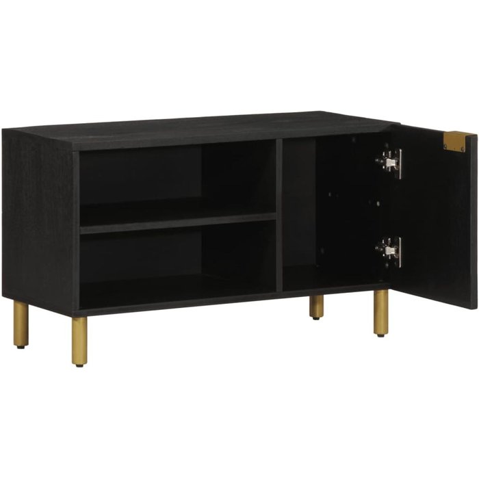 Mueble de tv micra 2 compartimentos + armario negro 46x80x33 cm